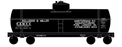 Kelloggs and Miller Linseed Oil Tank Car White Amsterdam, NY