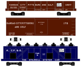 Kansas City, Pittsburg and Gulf Boxcar, Gondola and Oyster Car White KCS - Decal