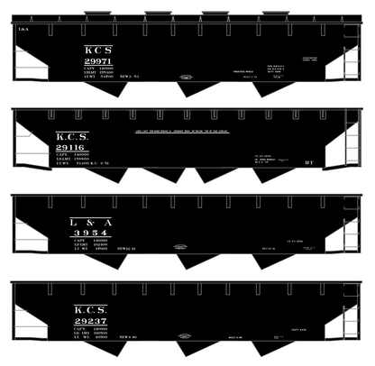 Kansas City Southern 70 Ton Offset Hopper White KCS L&A