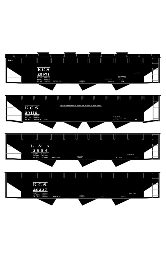 Kansas City Southern 70 Ton Offset Hopper White KCS L&A