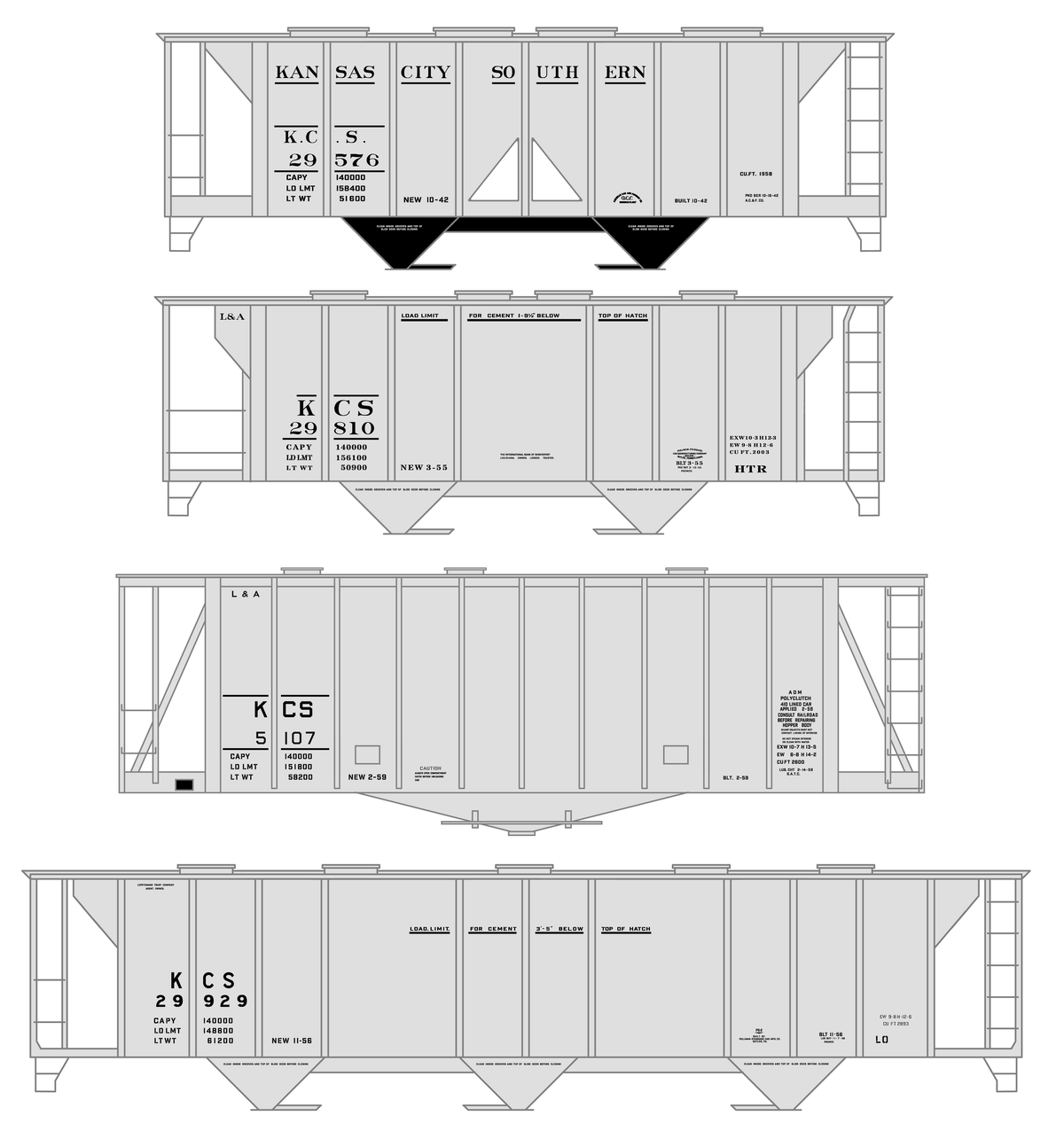 Kansas City Southern 70 Ton Covered Hopper Black