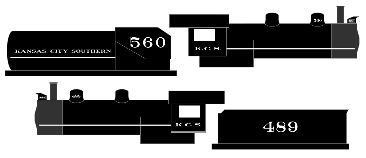 Kansas City Southern Steam Locomotive White