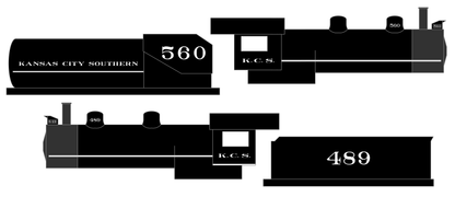 Kansas City Southern Steam Locomotive White