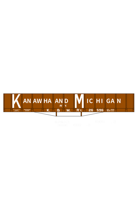 Kanawha and Michigan Coal Gondola White