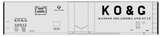 Kansas, Oklahoma and Gulf 50 Ft Insulated Boxcar Black  - Decal