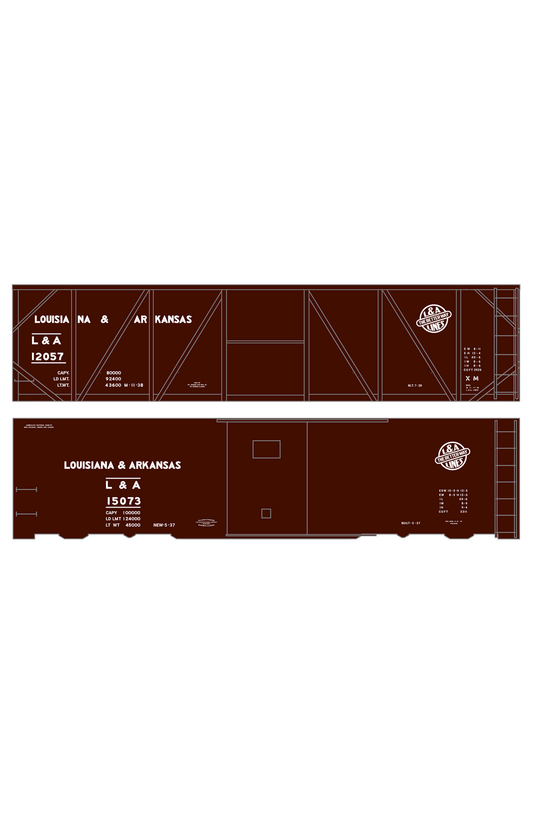 Louisiana and Arkansas 40 Ft Boxcar White
