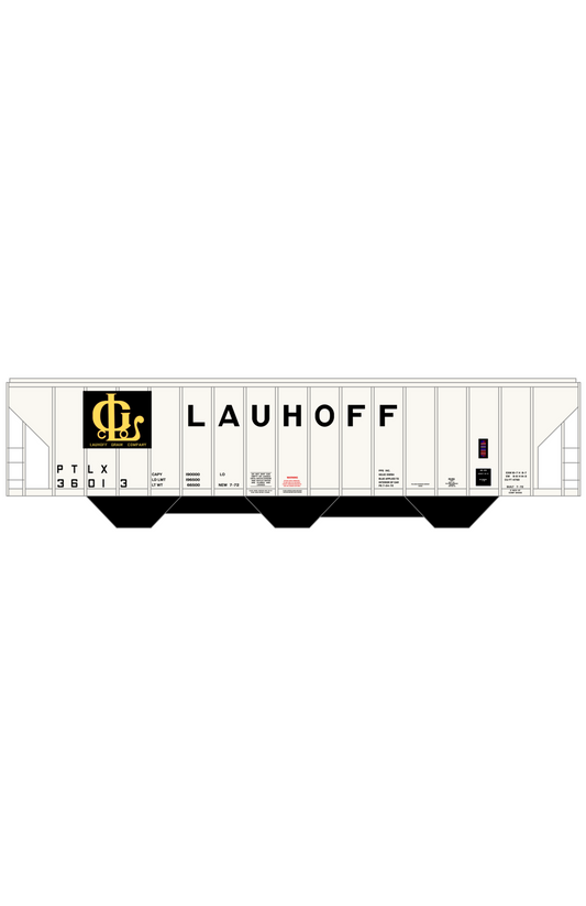 Lauhoff Grain Company PS Covered Hopper Black and Yellow