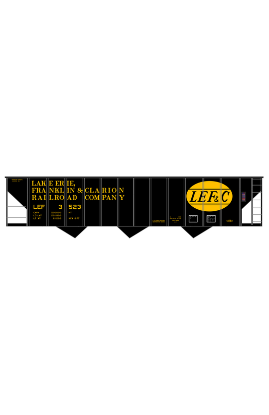 Lake Erie, Franklin & Clarion 100 Ton Hopper Car Yellow LEFC