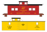 Lehigh and Hudson River Caboose and Flanger White, Yellow and Black