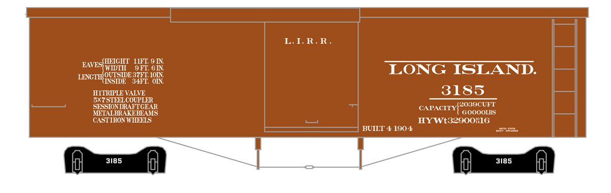 Long Island Railroad 37 Ft Wood Boxcar White