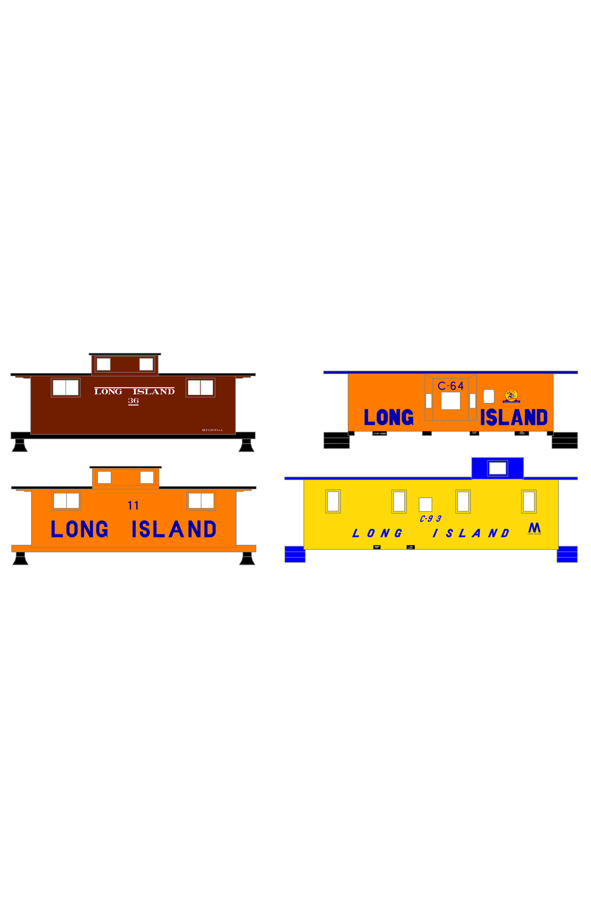 Long Island Railroad Caboose Blue and White