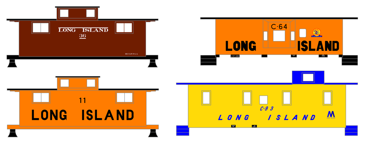 Long Island Railroad Caboose Black Blue White Large Black Lettering