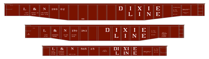 Louisville and Nashville Gondola White Roman Dixie Line - Decal