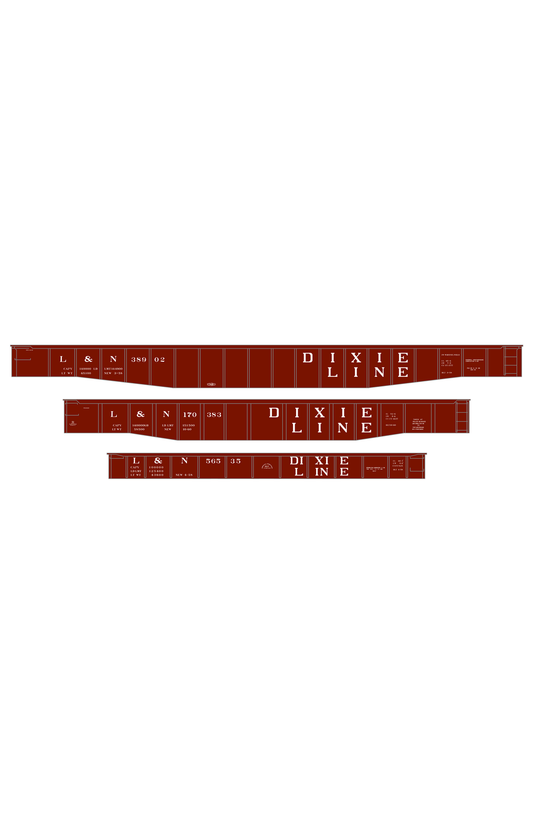 Louisville and Nashville Gondola White Roman Dixie Line
