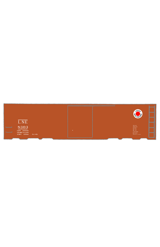Lehigh and New England 40 Ft Boxcar White Small LNE
