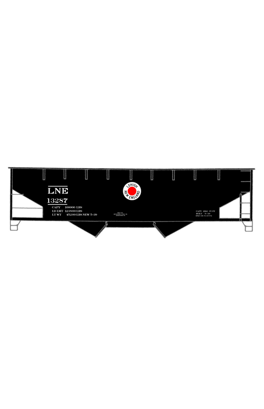 Lehigh and New England Offset Twin Hopper White Small LNE