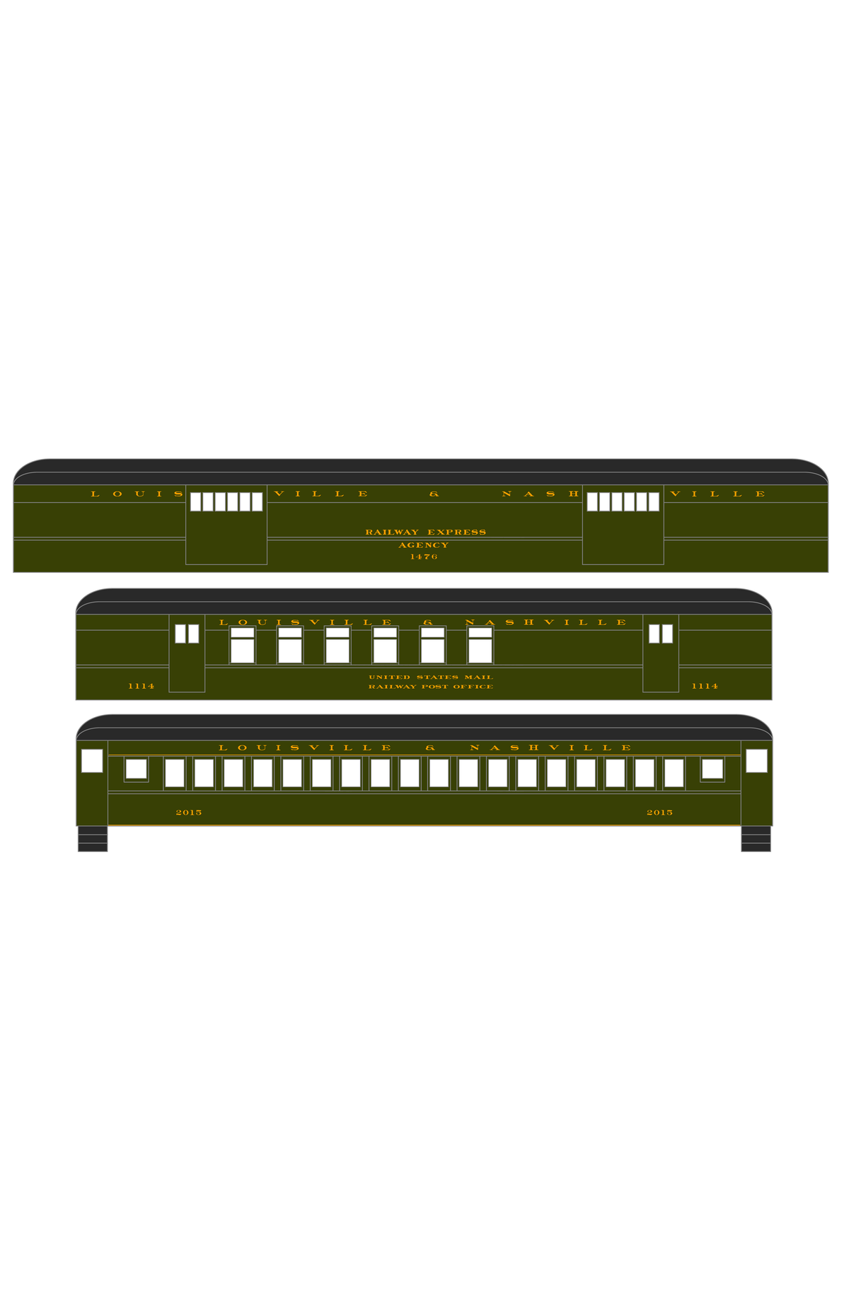 Louisville and Nashville Heavyweight Passenger Car Bronze Gold