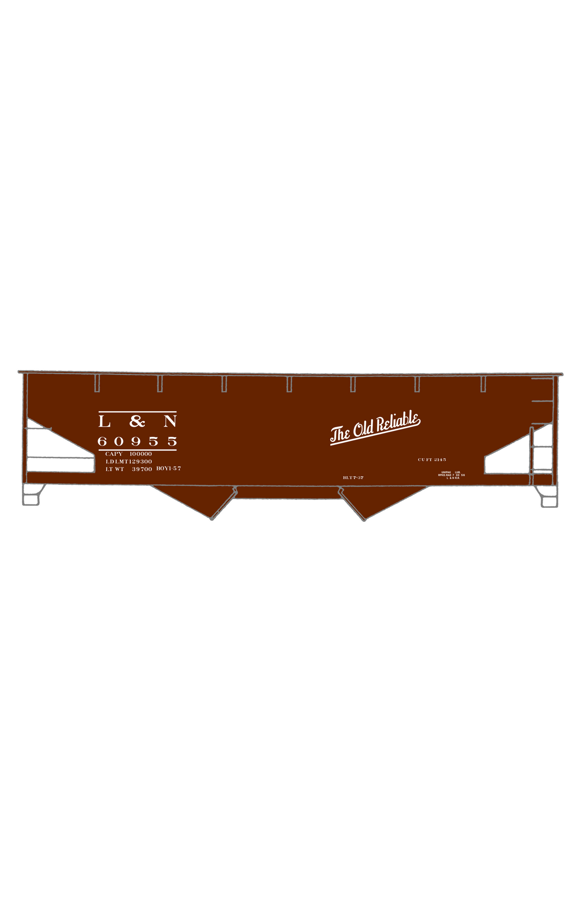 Louisville and Nashville Offset Twin Hopper White