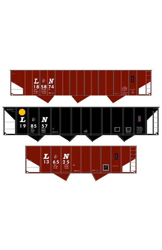 Louisville and Nashville Hopper Car White Slant Serif Letter