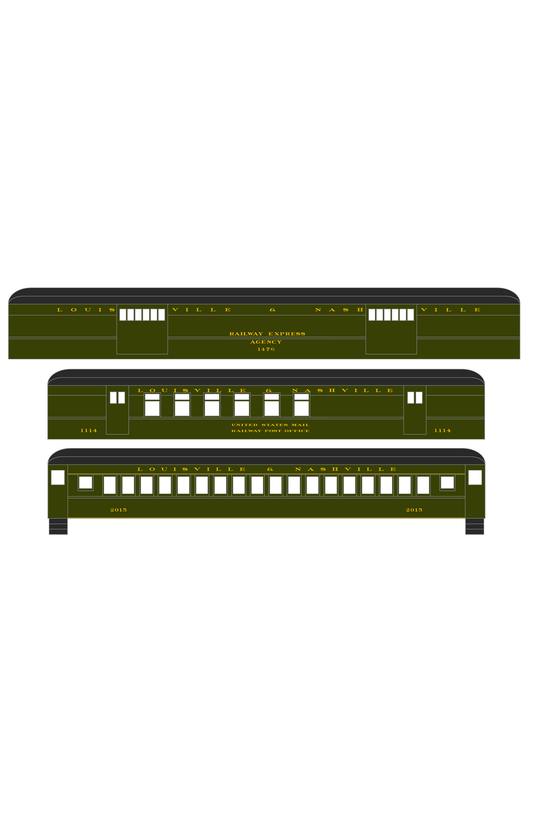Louisville and Nashville Heavyweight Passenger Cars Dulux Gold