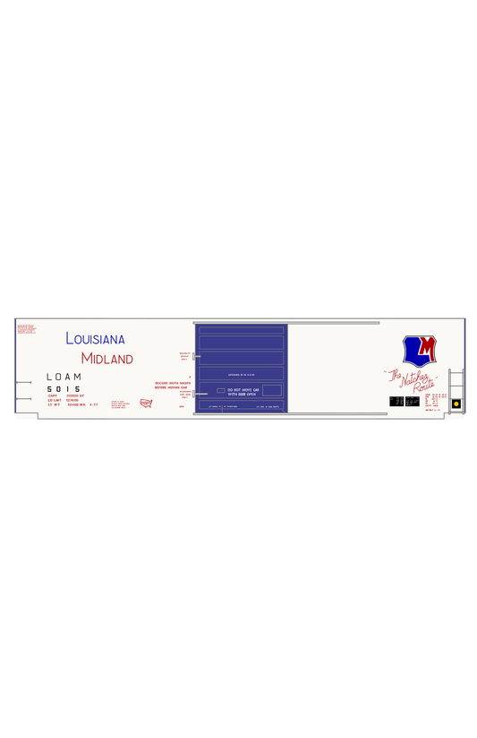 Louisiana Midland LOAM 50 Ft PS1 Boxcar Red Blue The Natchez Route
