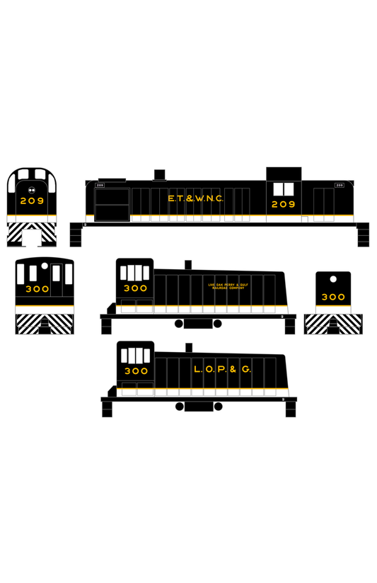 Live Oak, Perry & Gulf, South Georgia ET&WNC Diesel Locomotive Gold Southern Scheme