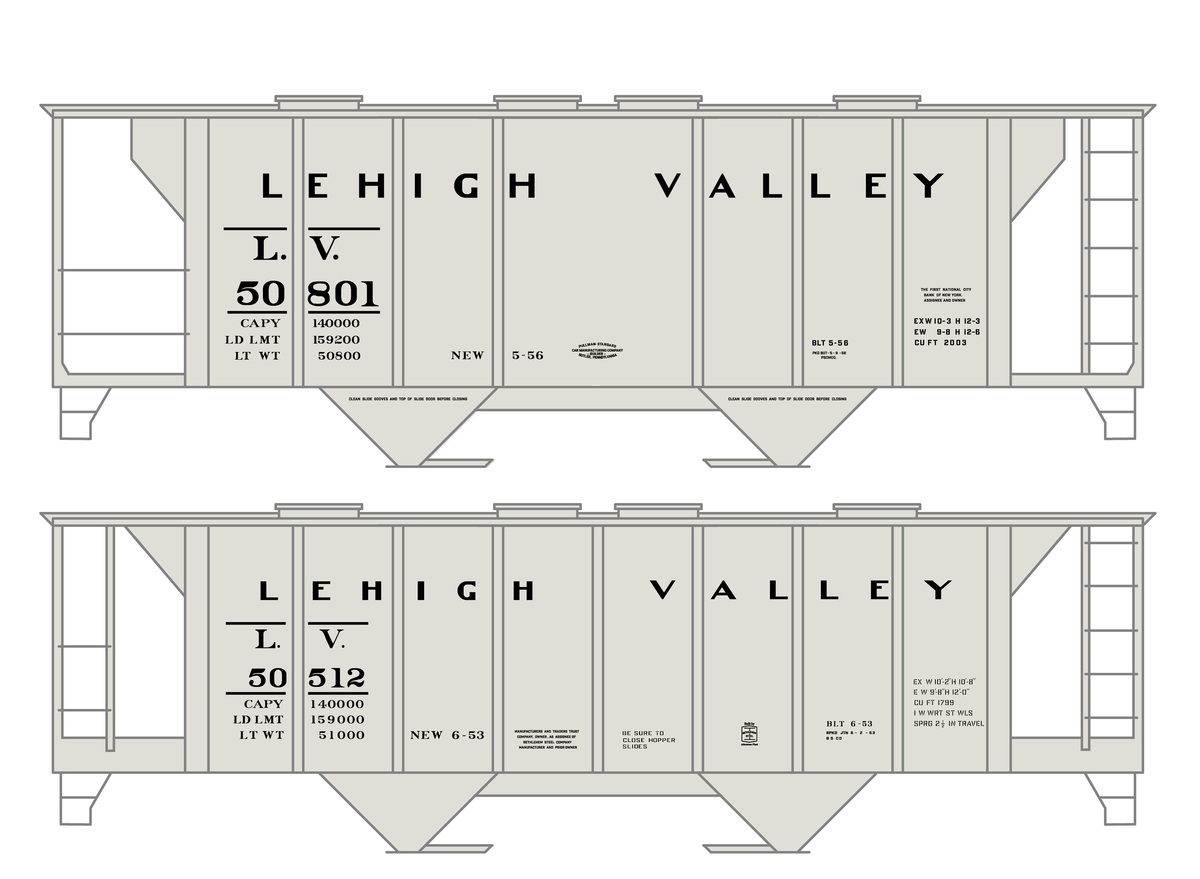Lehigh Valley Two Bay Covered Hopper Black