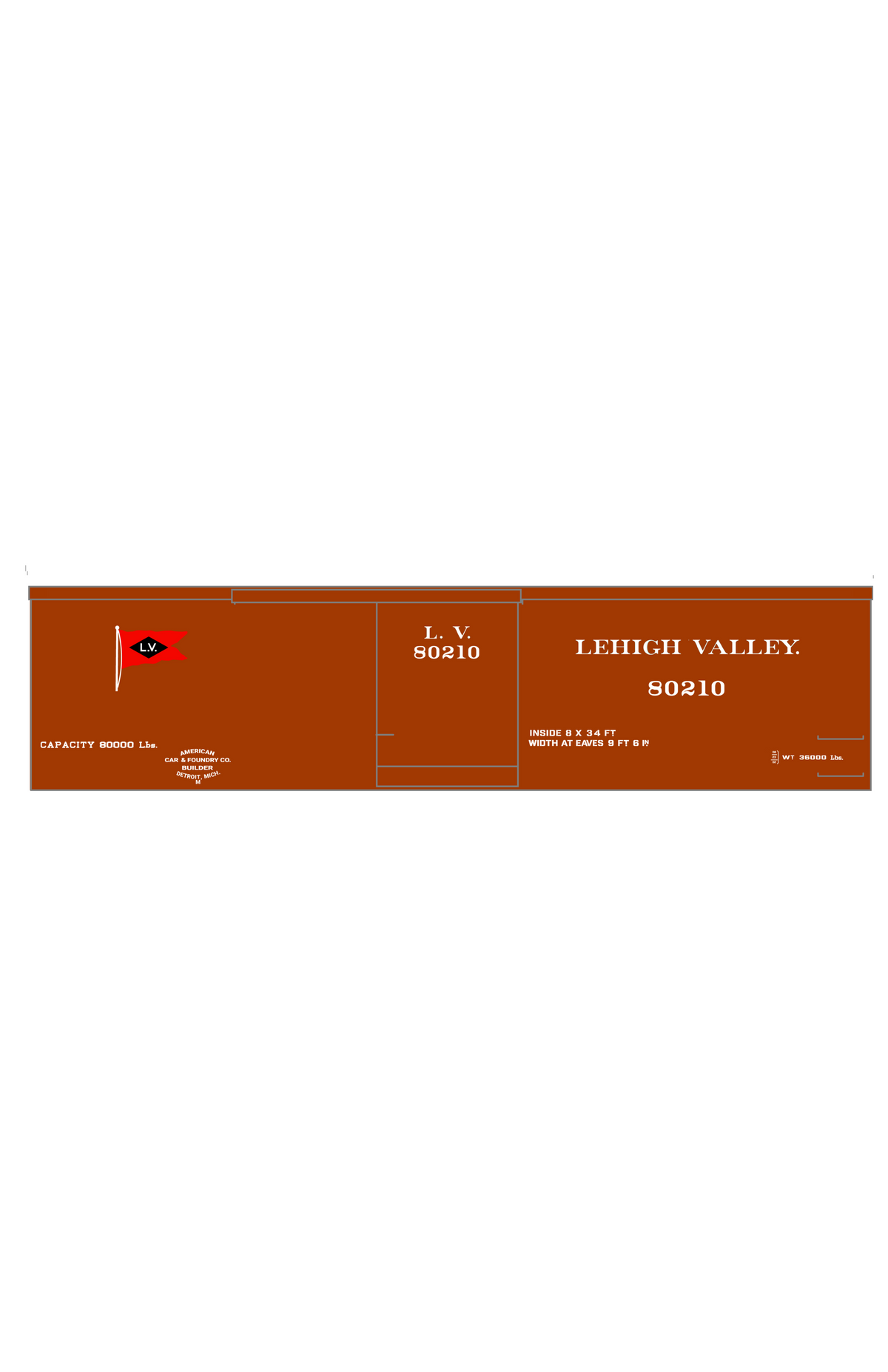 Lehigh Valley 34 Ft Wood Boxcar White