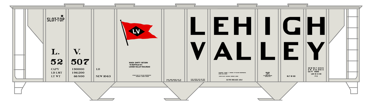 Lehigh Valley Three Bay Covered Hopper Black