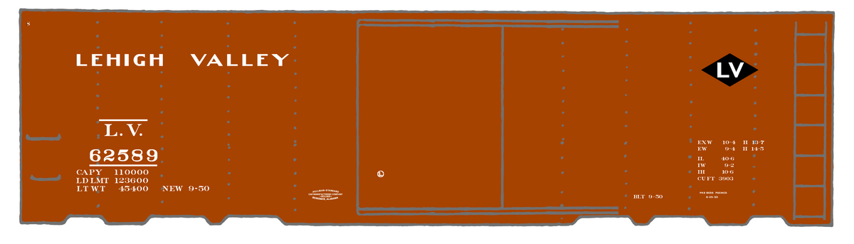 Lehigh Valley 40 Ft Boxcar White