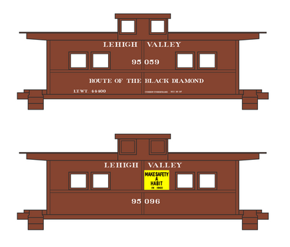 Lehigh Valley Caboose White Route Of the Black Diamond