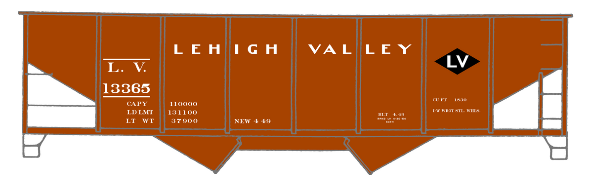 Lehigh Valley Twin Hopper Car White