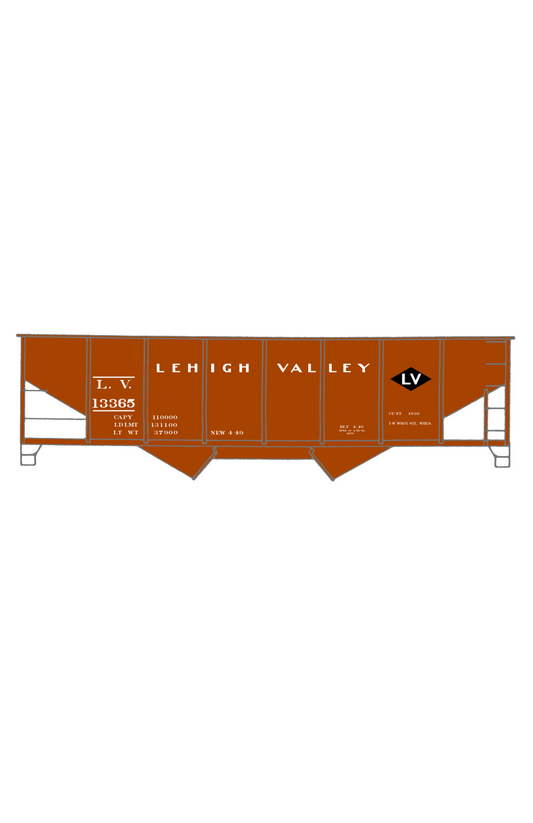 Lehigh Valley Twin Hopper Car White