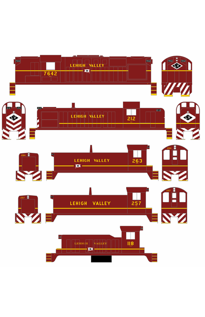 Lehigh Valley Diesel Locomotive Yellow Small Block Letter Scheme