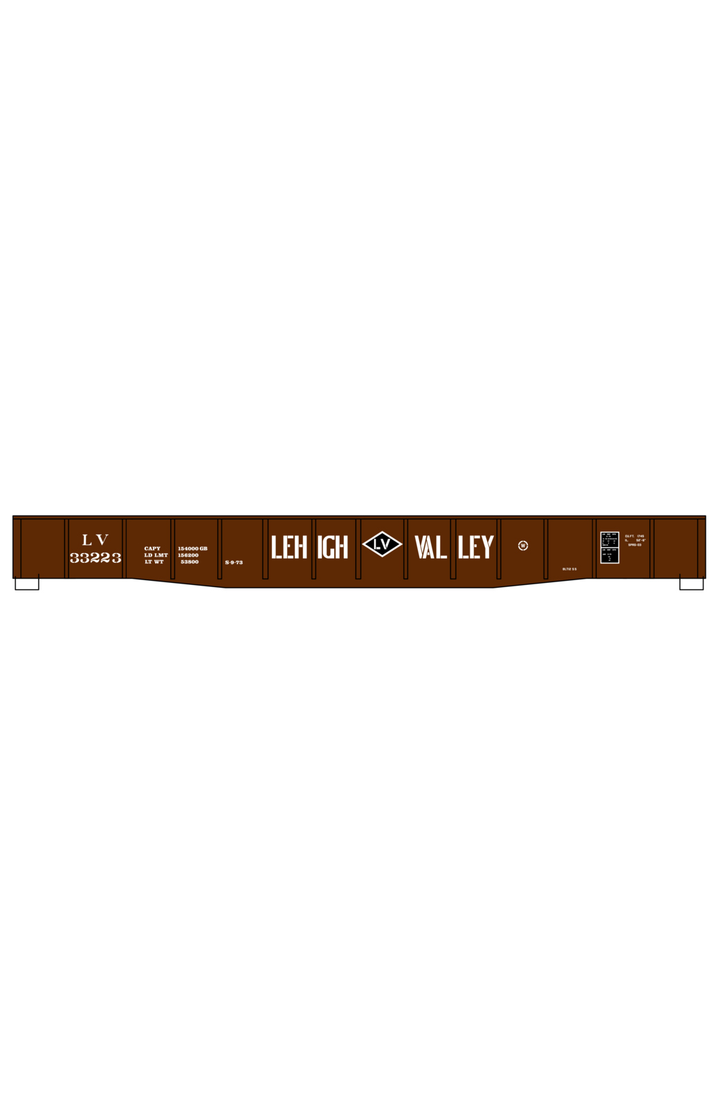 Lehigh Valley Gondola White Tall Lettering