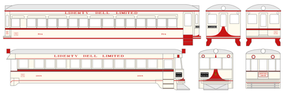 Lehigh Valley Transit Interurban Trolley Car Red Liberty Bell Limited