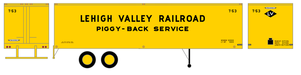 Lehigh Valley Piggyback Semi Trailer Black