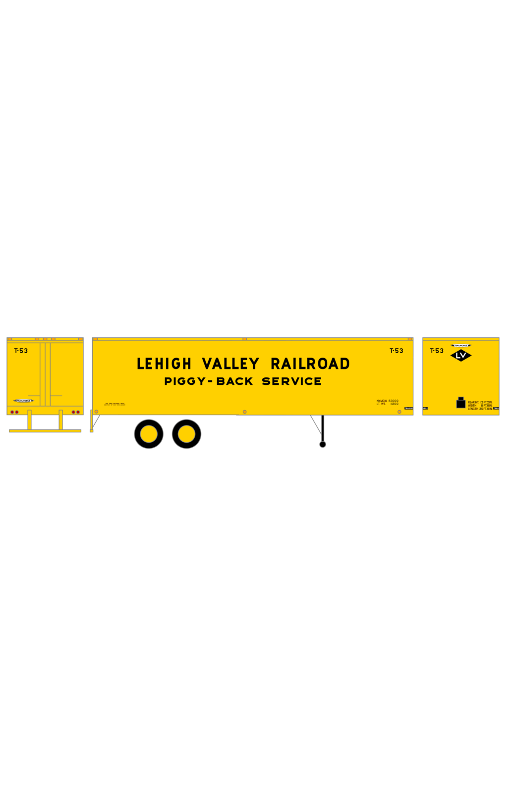 Lehigh Valley Piggyback Semi Trailer Black