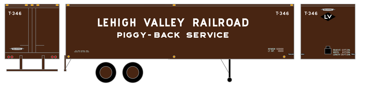Lehigh Valley Piggyback Semi Trailer White