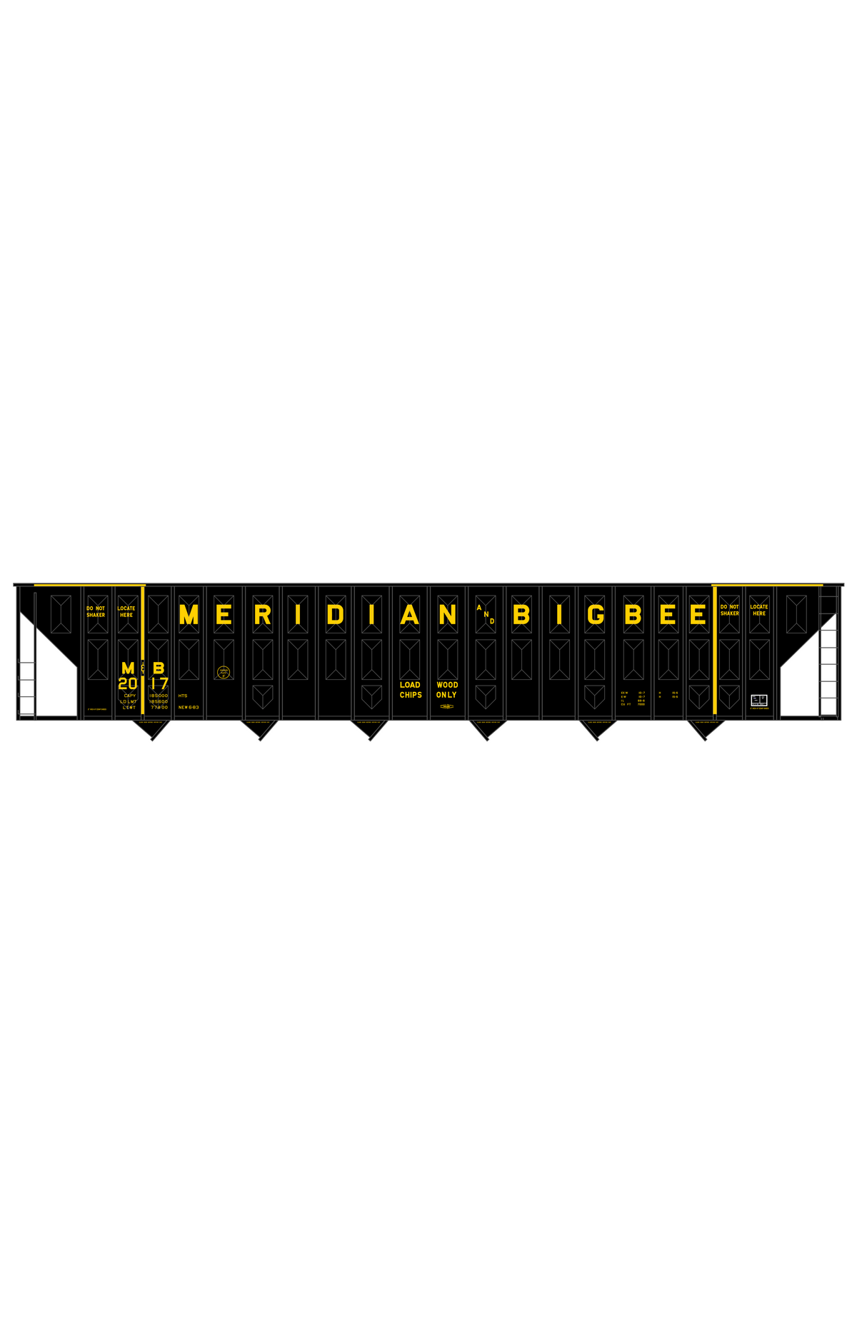 Meridian and Bigbee 7000 Cuft Woodchip Hopper Yellow