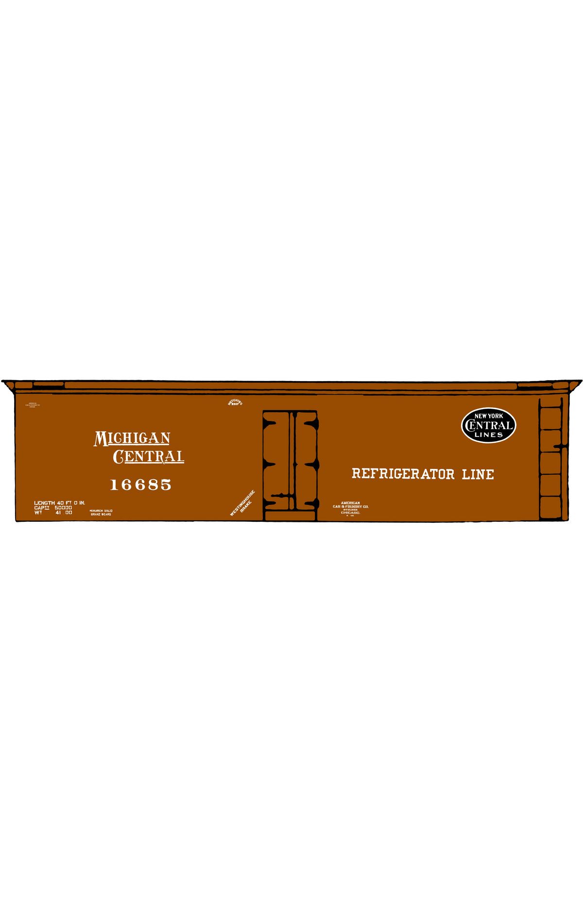 Michigan Central Wood Ice Reefer White New York Central