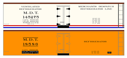 Merchants Despatch MDT Wood Ice Reefer  Roman Lettering