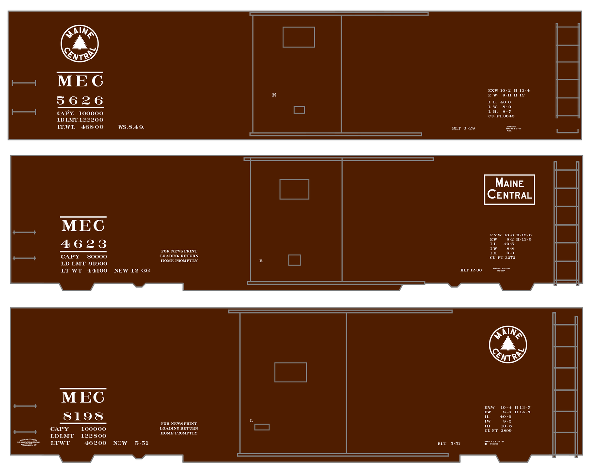 Maine Central 40 Ft Boxcar White
