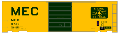 Maine Central 40 Ft Steel Boxcar Green For Yellow Car