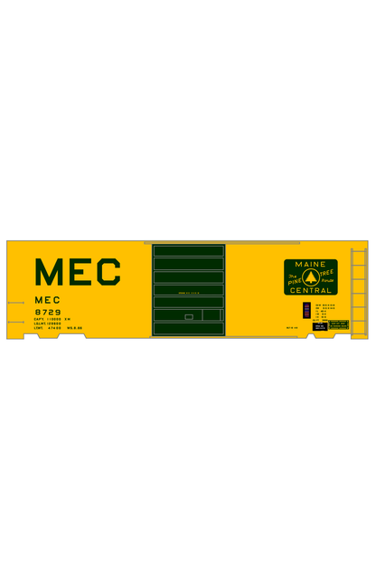 Maine Central 40 Ft Steel Boxcar Green For Yellow Car