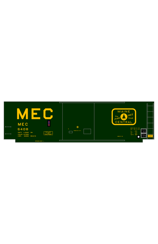 Maine Central 40 Ft Steel Boxcar Yellow Unfilled Herald