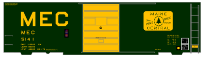 Maine Central 40 Ft Steel Boxcar Yellow Filled Yellow