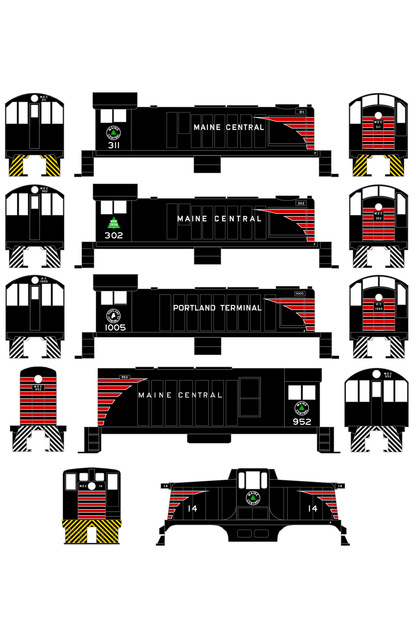 Maine Central Diesel Switcher Locomotive Red and White
