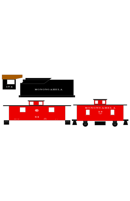 Monongahela Steam Locomotive and Caboose White
