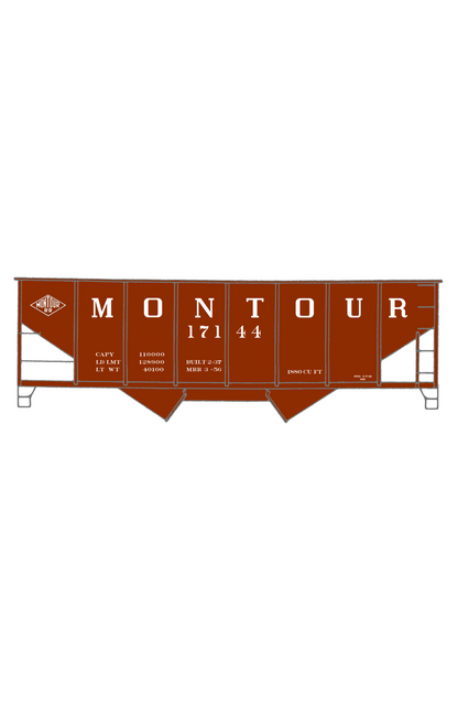 Montour Railroad Ribbed Twin Hopper White Big Lettering